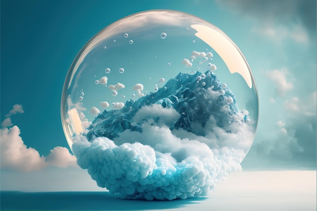 Beautiful modern abstract artwork of sky and bubble