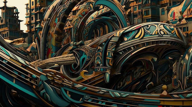 Beautiful modern art abstract 3d art illustration Generative AI