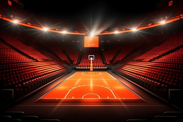 Beautiful modern basketball court Generative AI