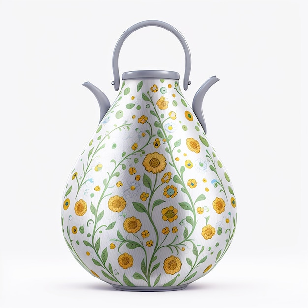 Beautiful modern ceramic flower vase with decorative floral design