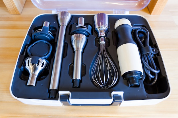 Beautiful modern folding mixer in a storage case