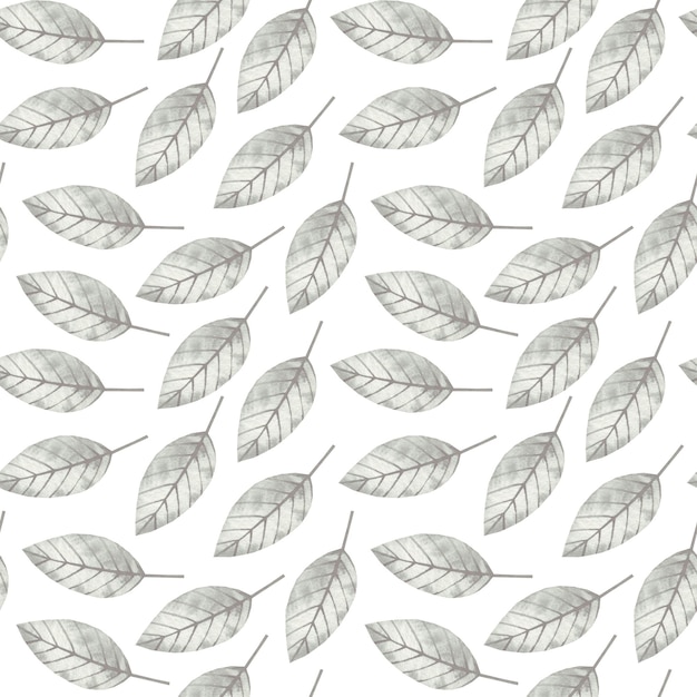 Beautiful Modern Hand Drawn Seamless Pattern with Leaves