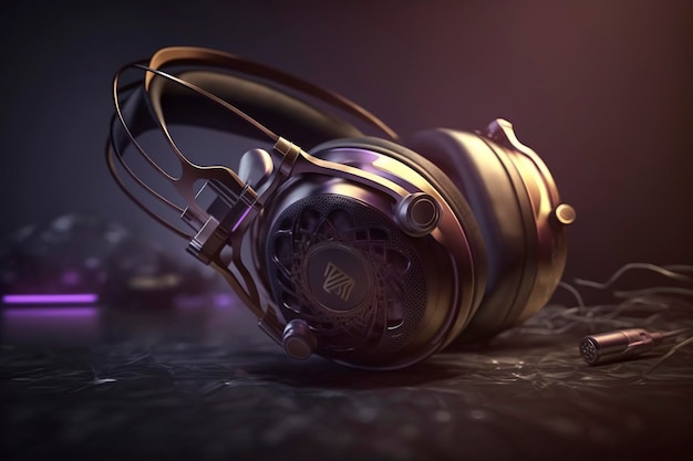 beautiful and modern headphone models, creative ai