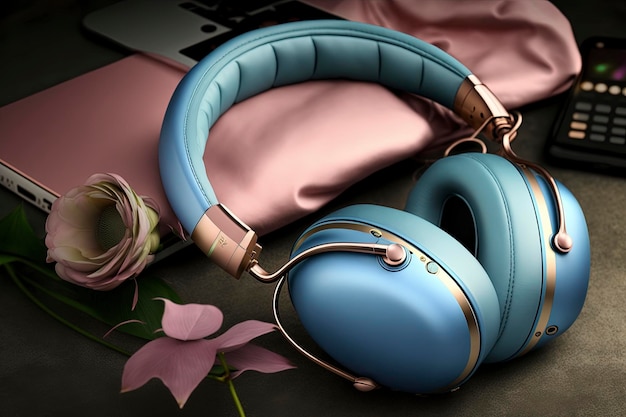 beautiful and modern headphone models, creative ai