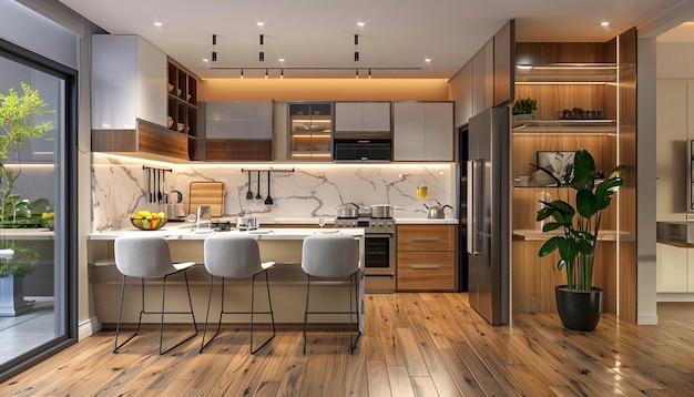 Beautiful modern kitchen room