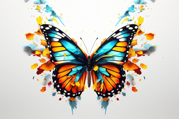 Beautiful monarch butterfly background and Colorful flying butterflies illustration