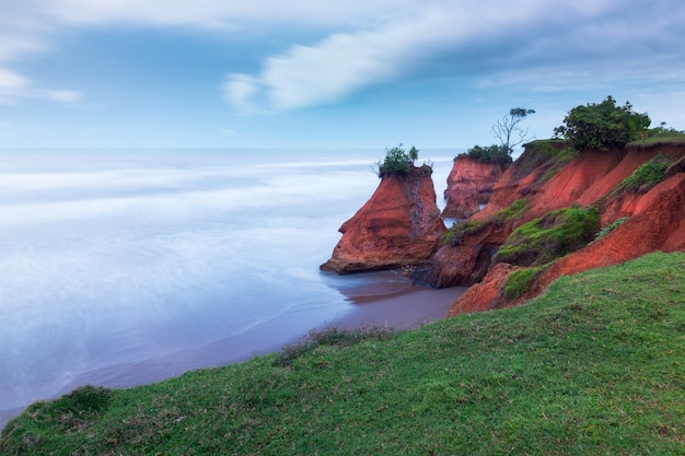 Beautiful morning view of Indonesia beach with beautiful coral