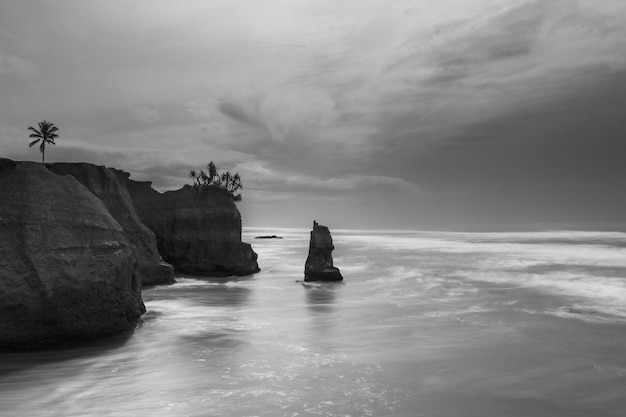 Beautiful morning view of Indonesia beautiful beach on a sunny day