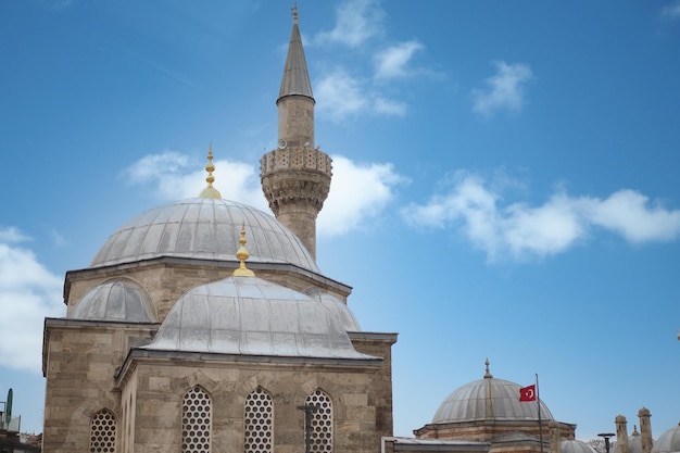 A beautiful mosque against blue sky