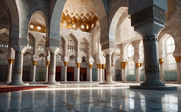 Beautiful mosque with beautiful sky