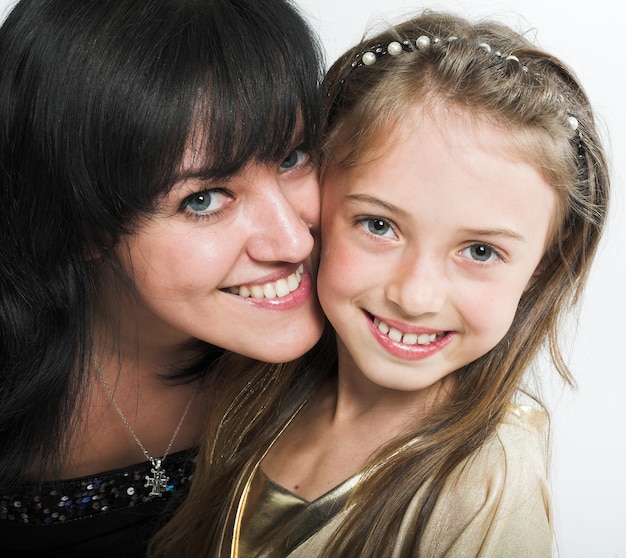 Beautiful mother and her little daughter