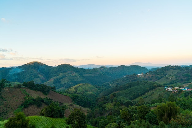 Beautiful mountain hill with sky