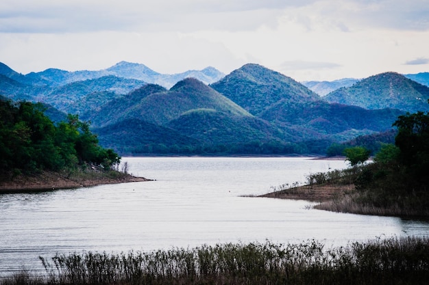 Beautiful mountain lake Breathtaking Scene Panoramic view of beautiful mountain landscape