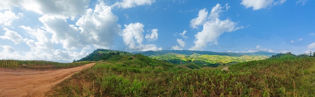 beautiful mountain landscape and country road,panoramic mountain scenery