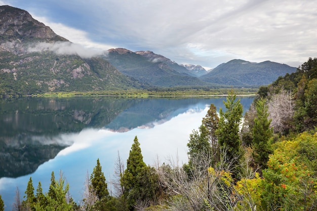 Beautiful mountain landscapes in Patagonia. Mountains lake in Argentina, South America.