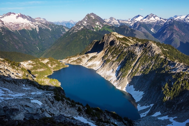 Beautiful mountain peak in  North Cascade Range, Washington / USA