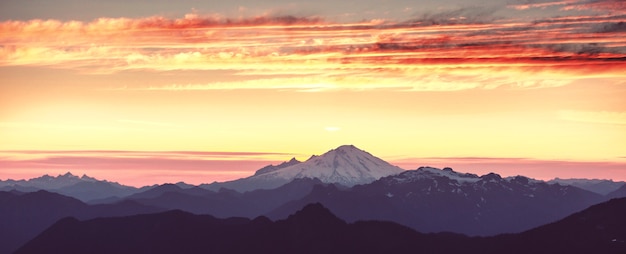 Beautiful mountain peak in  North Cascade Range, Washington / USA