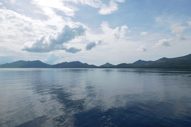 Beautiful mountain and sea landscape with cloud