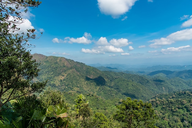 Beautiful mountain view scenery and blue sky.