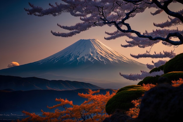 Beautiful mountainous scenery from Fuji