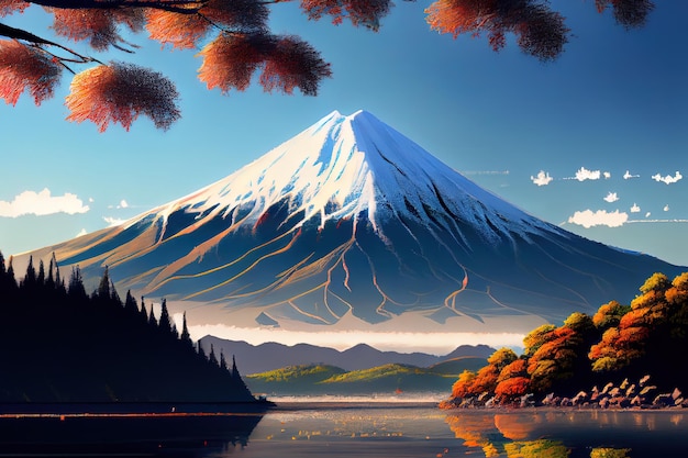 Beautiful mountains art realistic mountains painting Generative Ai