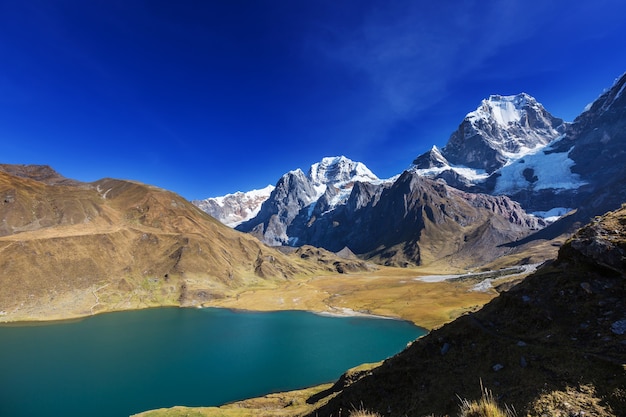 Beautiful mountains landscapes in Cordillera Huayhuash, Peru, South America