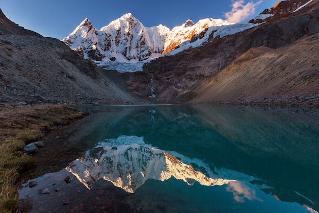 Beautiful mountains landscapes in Cordillera Huayhuash, Peru, South America