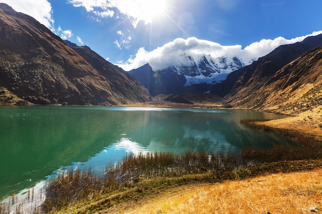 Beautiful mountains landscapes in Cordillera Huayhuash, Peru, South America