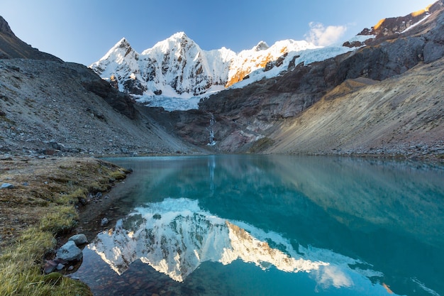 Beautiful mountains landscapes in Cordillera Huayhuash, Peru, South America