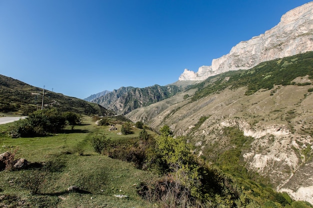 Beautiful mountains of upper Balkaria Caucasus Elbrus region Russia