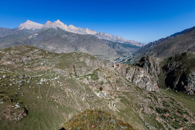 Beautiful mountains of upper Balkaria Caucasus Elbrus region Russia