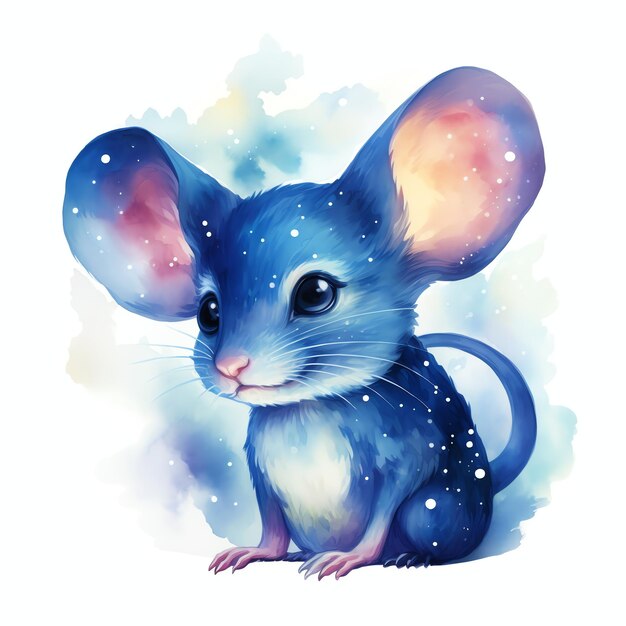 beautiful mouse fantasy watercolor fairytale clipart illustration