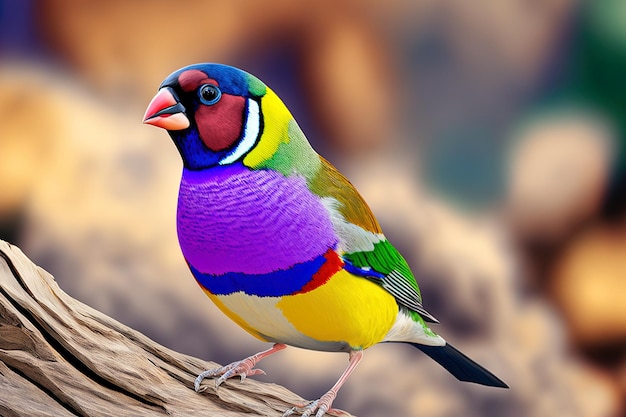 Beautiful multi colored Gouldian finch bird from Australia