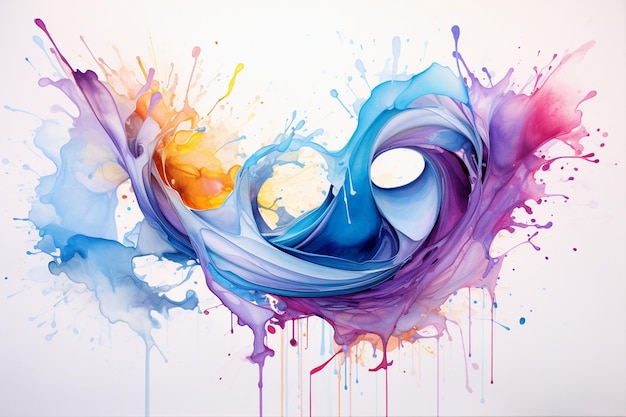 Beautiful Multicolor Luxury Abstract Fluid Art Painting Backgrounds