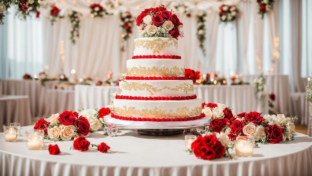 Beautiful multitiered wedding cake flowers