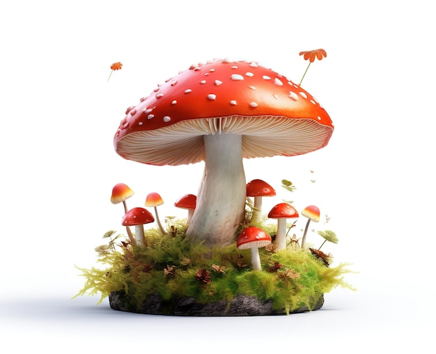 Beautiful mushrooms vegetables isolated on background