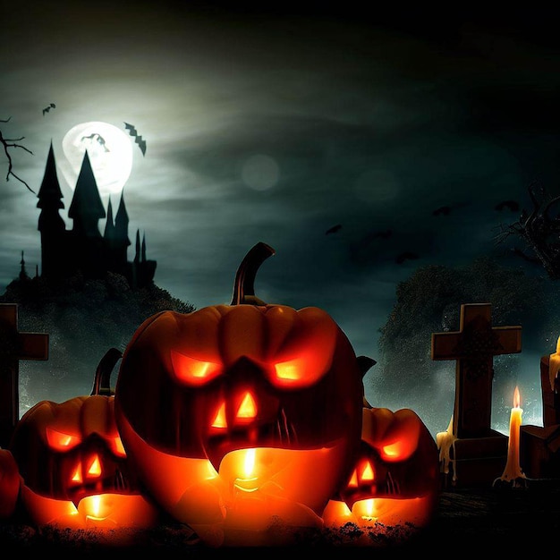 Beautiful and mysterious Halloween banner with space for placing text