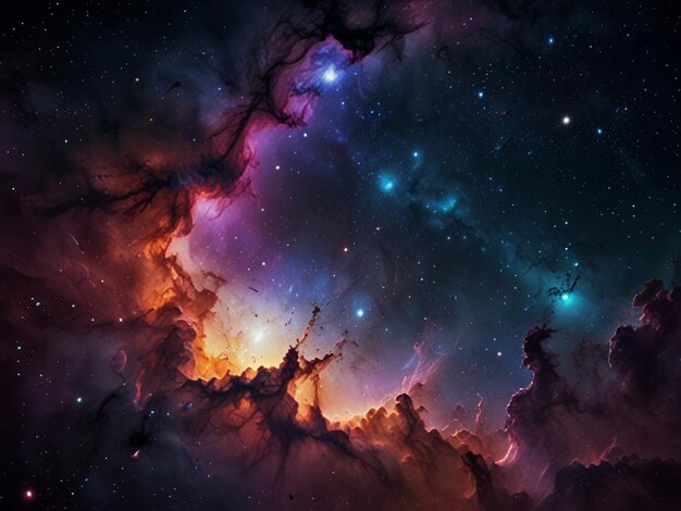 Photo beautiful mystical universe stars and galaxies photorealistic image