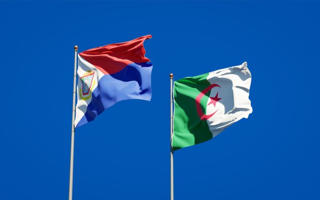 Beautiful national flags against the sky