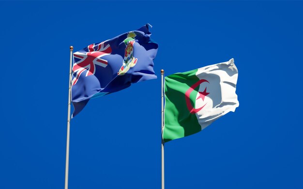 Beautiful national flags against the sky