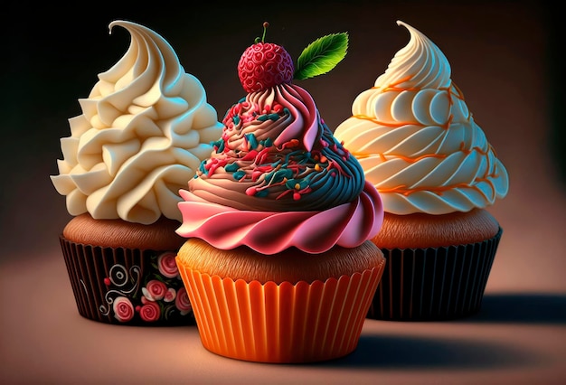 Beautiful natural cupcakes Generative AI