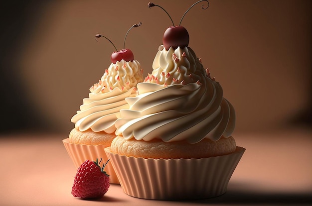 Beautiful natural cupcakes Generative AI