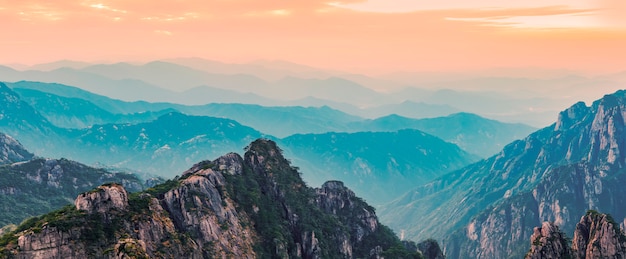 The Beautiful Natural Landscape of Huangshan Mountain in China