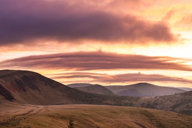 Beautiful natural landscapes in Carpathian mountains