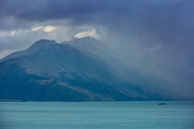 Beautiful natural landscapes in Mount Cook National Park, South Island, New Zealand