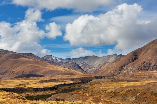 Beautiful natural landscapes in Mount Cook National Park, South Island, New Zealand