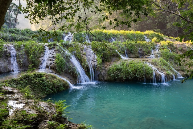 Beautiful natural pools in Semuc Champey, Lanquin, Guatemala, Central America