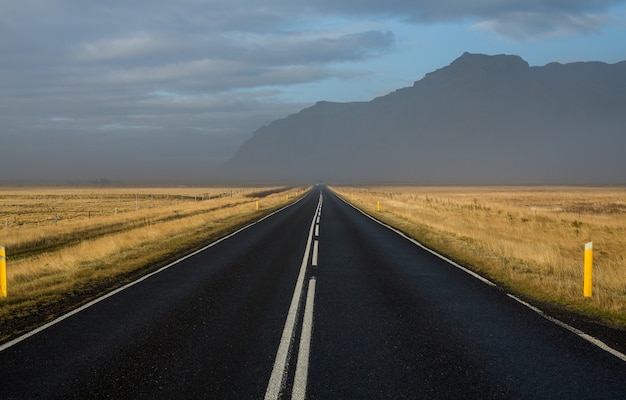 Beautiful nature landscape in Iceland. Road nr 1 in Iceland