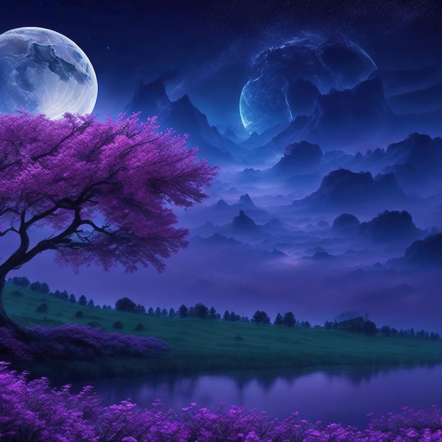 Beautiful nature at night background wallpaper