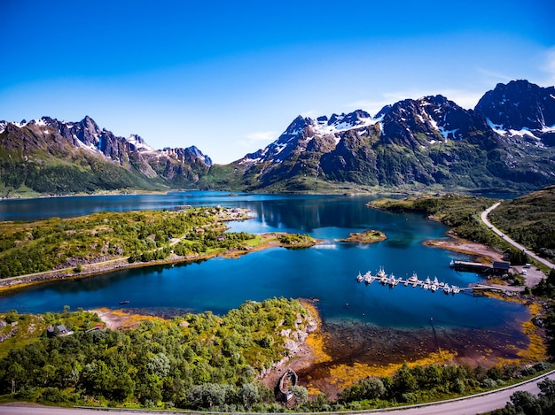 Beautiful Nature Norway natural landscape aerial photography.